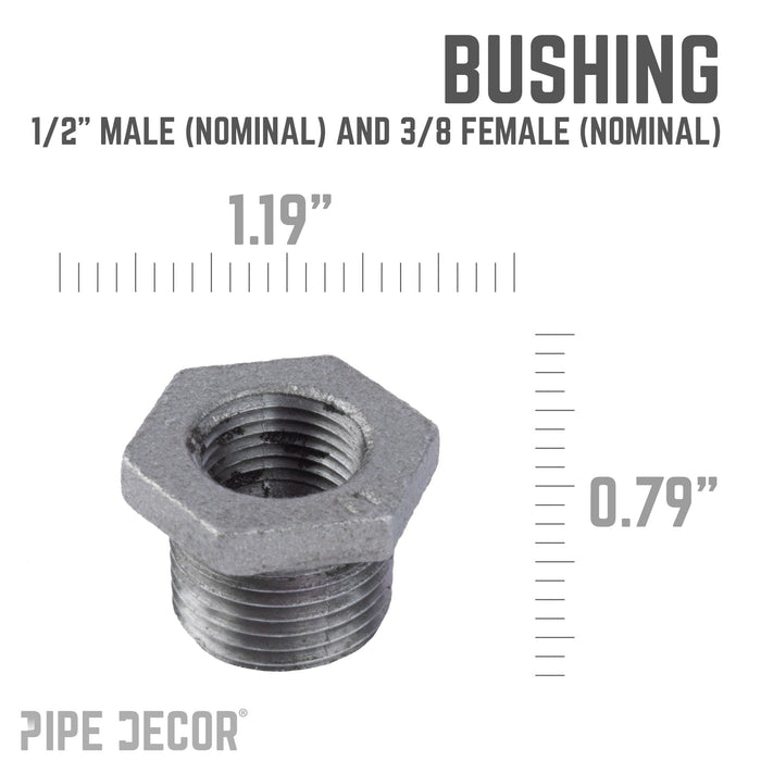 1/2 in. x 3/8 in. Black Bushing - Sweatfully
