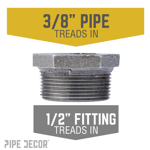 1/2 in. x 3/8 in. Black Bushing - Sweatfully
