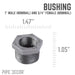 1 in. x 3/4 in. Black Bushing - Sweatfully