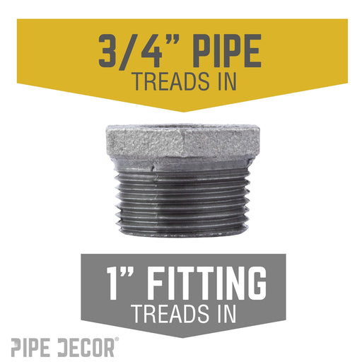 1 in. x 3/4 in. Black Bushing - Sweatfully