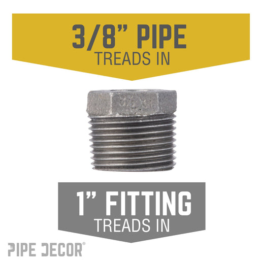 1 in. x 3/8 in. Black Bushing - Sweatfully