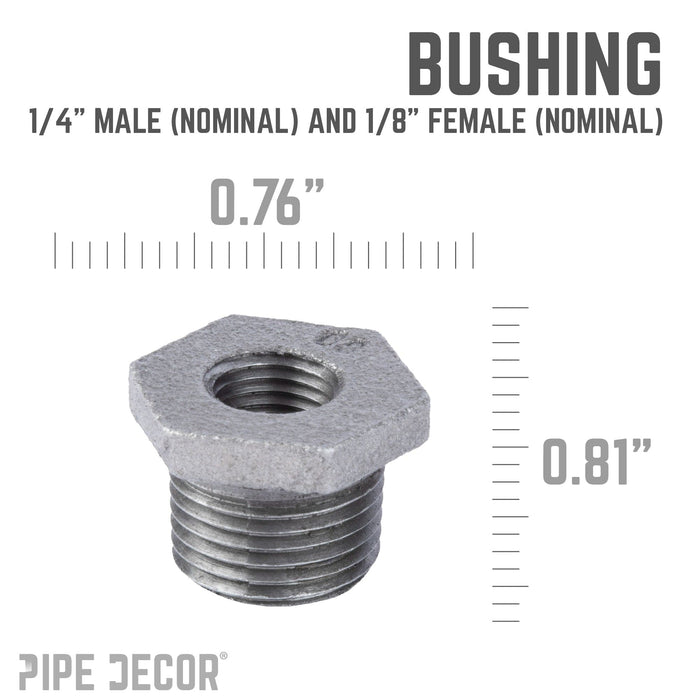 1/4 in. x 1/8 in. Black Bushing - Sweatfully
