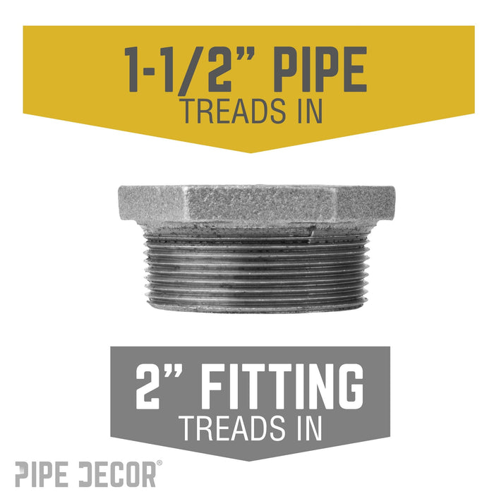 2 in. x 1 1/2 in. Black Bushing - Sweatfully