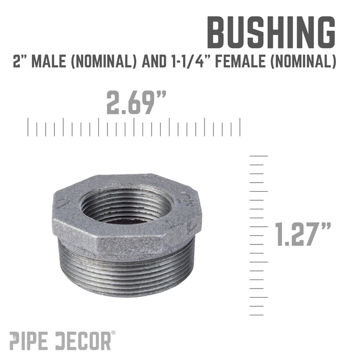 2 in. x 1 1/4 in. Black Bushing - Sweatfully
