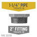 2 in. x 1 1/4 in. Black Bushing - Sweatfully