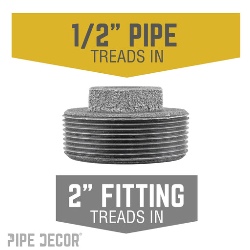 2 in. x 1/2 in. Black Bushing - Sweatfully