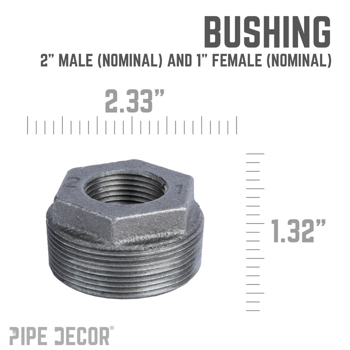 2 in. x 1 in. Black Bushing - Sweatfully