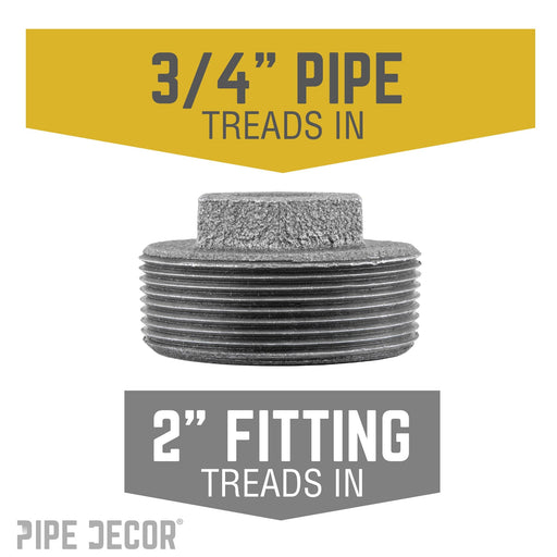 2 in. x 3/4 in. Black Bushing - Sweatfully