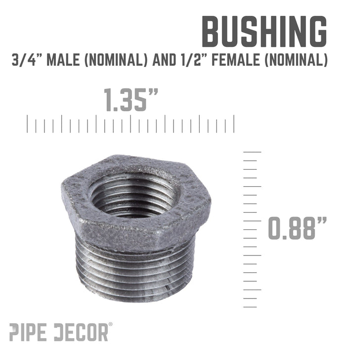 3/4 in. x 1/2 in. Black Bushing - Sweatfully