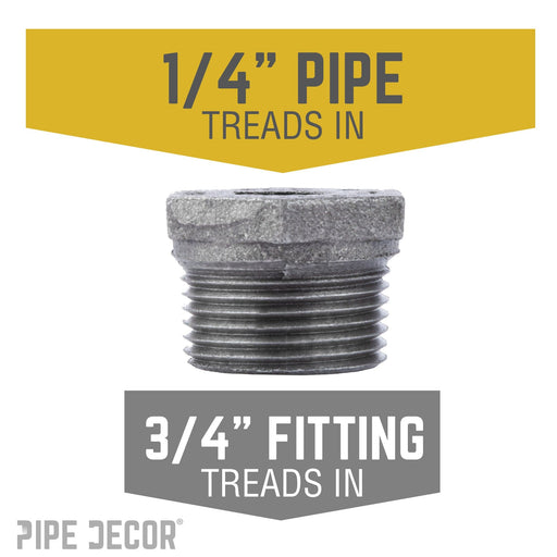 3/4 in. x 1/4 in. Black Bushing - Sweatfully