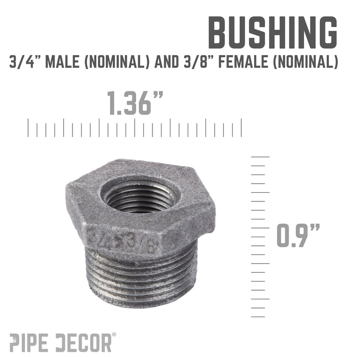 3/4 in. x 3/8 in. Black Bushing - Sweatfully