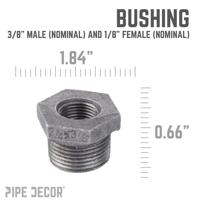 3/8 in. x 1/8 in. Black Bushing - Sweatfully