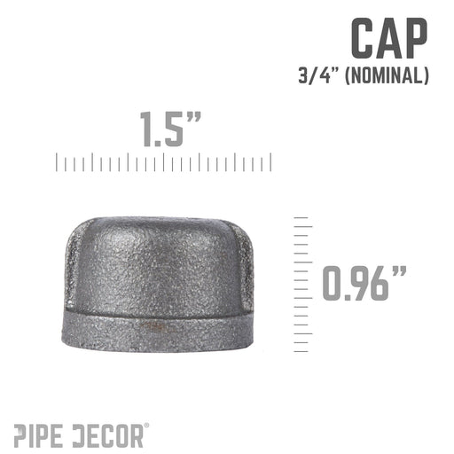 3/4 in. Black Cap - Sweatfully