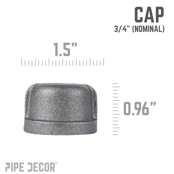 3/4 in. Black Cap - Sweatfully