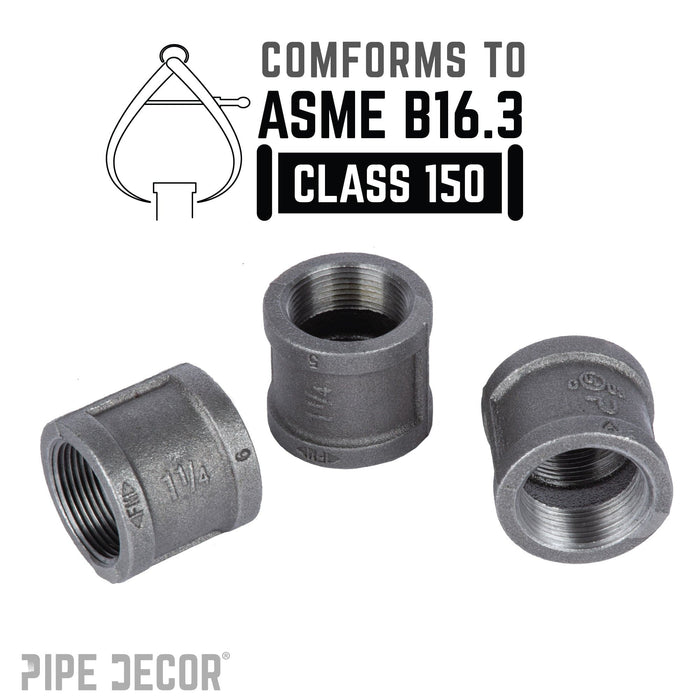 1 1/4 in. Black Coupling - Sweatfully