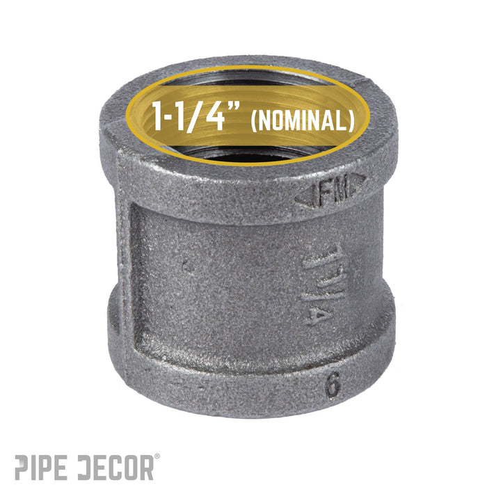 1 1/4 in. Black Coupling - Sweatfully