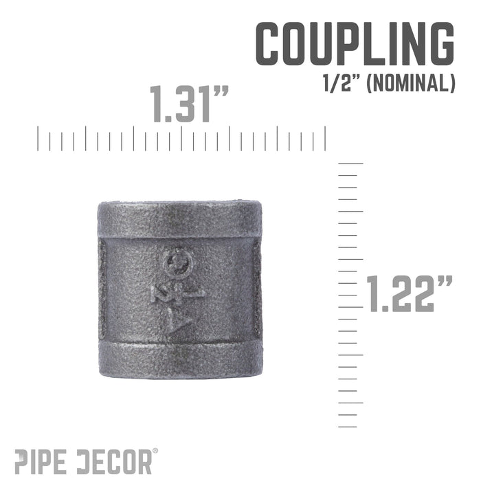 1/2 in. Black Coupling - Sweatfully