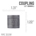 1/2 in. Black Coupling - Sweatfully