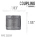 1 in. Black Coupling - Sweatfully