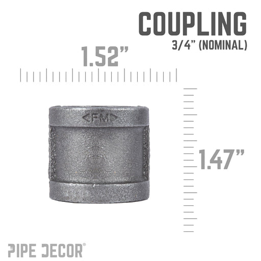 3/4 in. Black Coupling - Sweatfully
