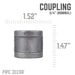 3/4 in. Black Coupling - Sweatfully