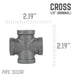 1/2 in. Black Cross - Sweatfully