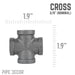 3/8 in. Black Cross - Sweatfully
