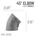 1 1/4 in. Black 45 Degree Elbow - Sweatfully