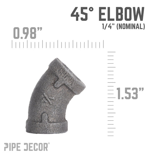 1/4 in. Black 45 Degree Elbow - Sweatfully
