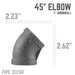 1 in. Black 45 Degree Elbow - Sweatfully