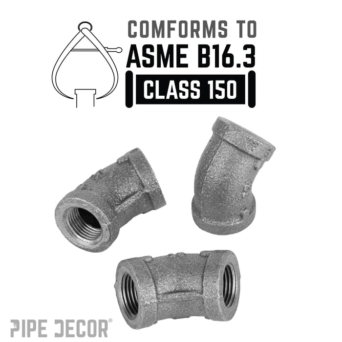 3/8 in. Black 45 Degree Elbow - Sweatfully