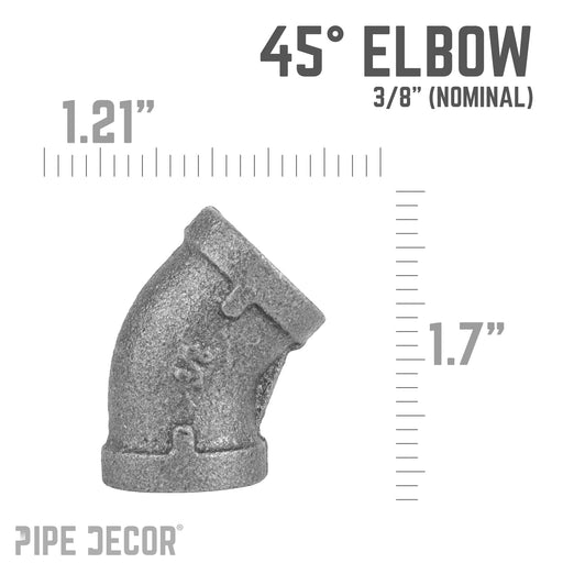 3/8 in. Black 45 Degree Elbow - Sweatfully