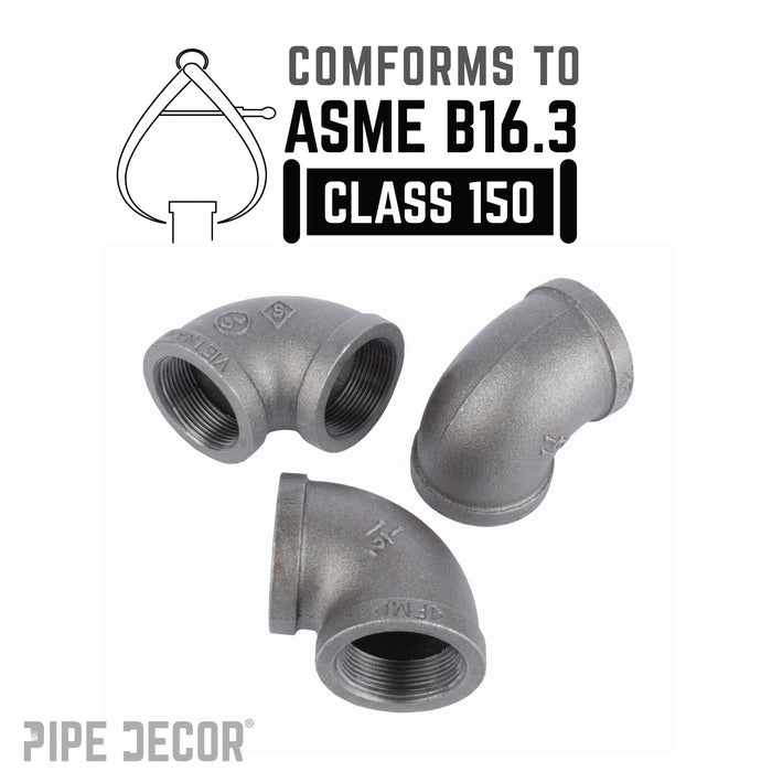 1 1/2 in. Black 90 Degree Elbow - Sweatfully