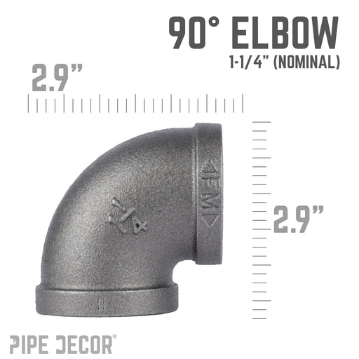 1 1/4 in. Black 90 Degree Elbow - Sweatfully