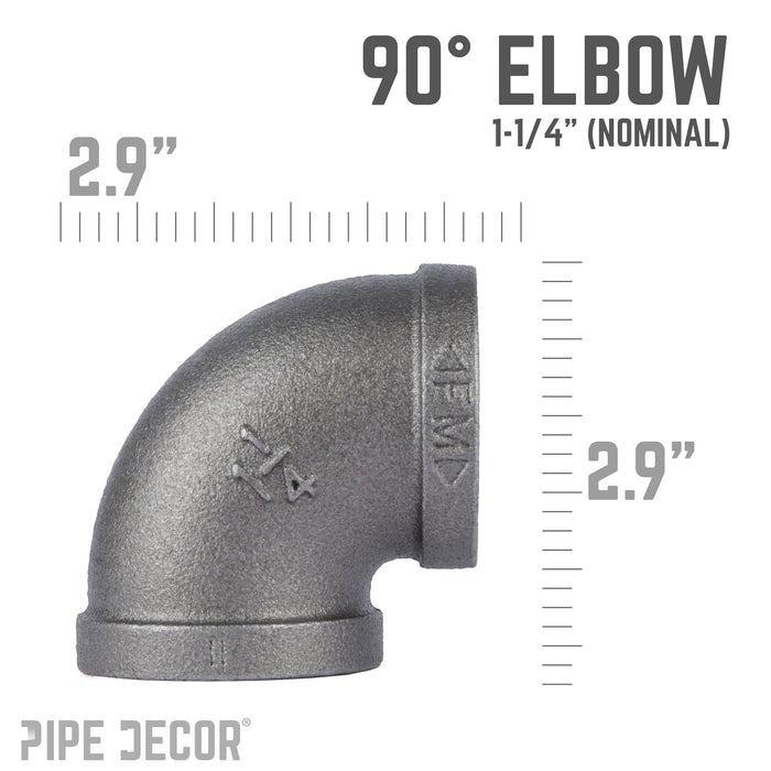 1 1/4 in. Black 90 Degree Elbow - Sweatfully
