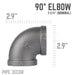 1 1/4 in. Black 90 Degree Elbow - Sweatfully