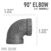 1/4 in. Black  90 Degree Elbow - Sweatfully