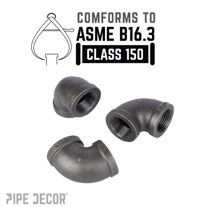 1 in. Black 90 Degree Elbow - Sweatfully