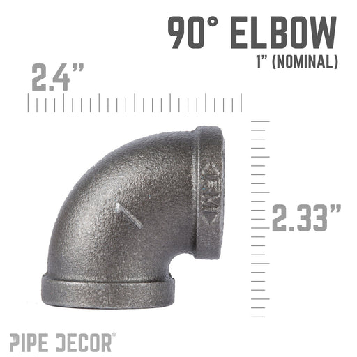 1 in. Black 90 Degree Elbow - Sweatfully