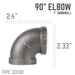 1 in. Black 90 Degree Elbow - Sweatfully
