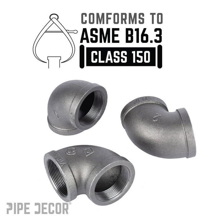 2 in. Black 90 Degree Elbow - Sweatfully