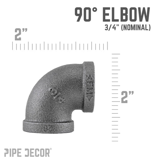 3/4 in. Black 90 Degree Elbow - Sweatfully