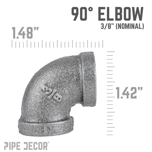 3/8 in. Black 90 Degree Elbow - Sweatfully