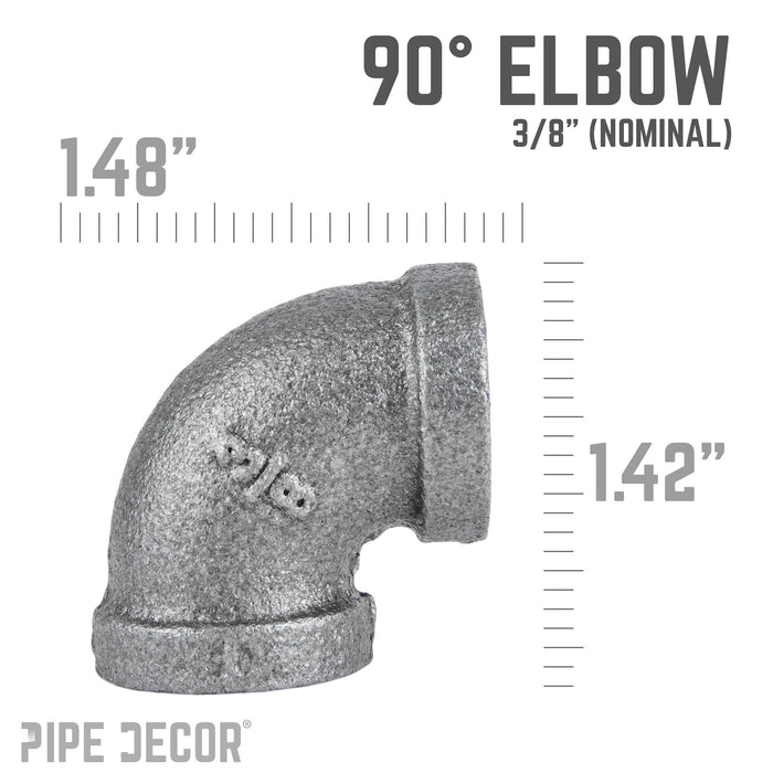 3/8 in. Black 90 Degree Elbow - Sweatfully