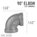 3/8 in. Black 90 Degree Elbow - Sweatfully