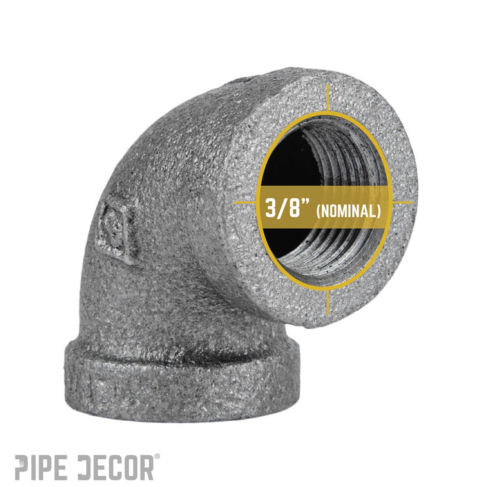 3/8 in. Black 90 Degree Elbow - Sweatfully