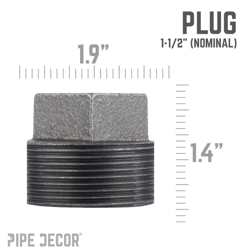 1 1/2 in. Black Plug - Sweatfully