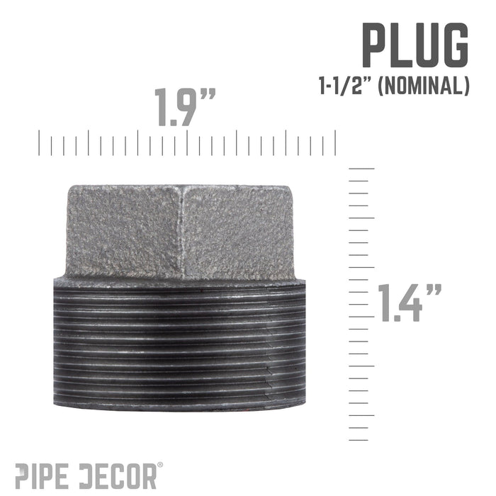 1 1/2 in. Black Plug - Sweatfully