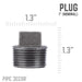 1 in. Black Plug - Sweatfully