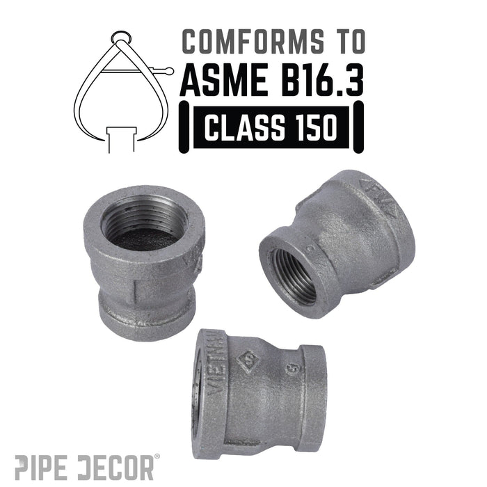 1 1/2 in. x 1 1/4 in. Black Reducing Coupling - Sweatfully